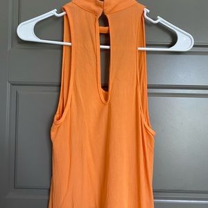 Orange scoop neck tank top